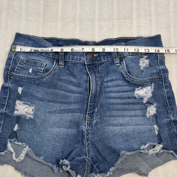 BOGO Free🦋 Aeropostale High Rise Midi Distressed Denim Shorts - Picture 8 of 13